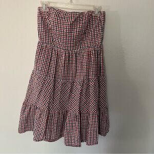 Jessica Simpson Red and blue Gingham Midi Skirt